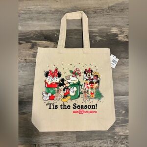 Walt Disney World Tis The Season Christmas Canvas Tote Bag.